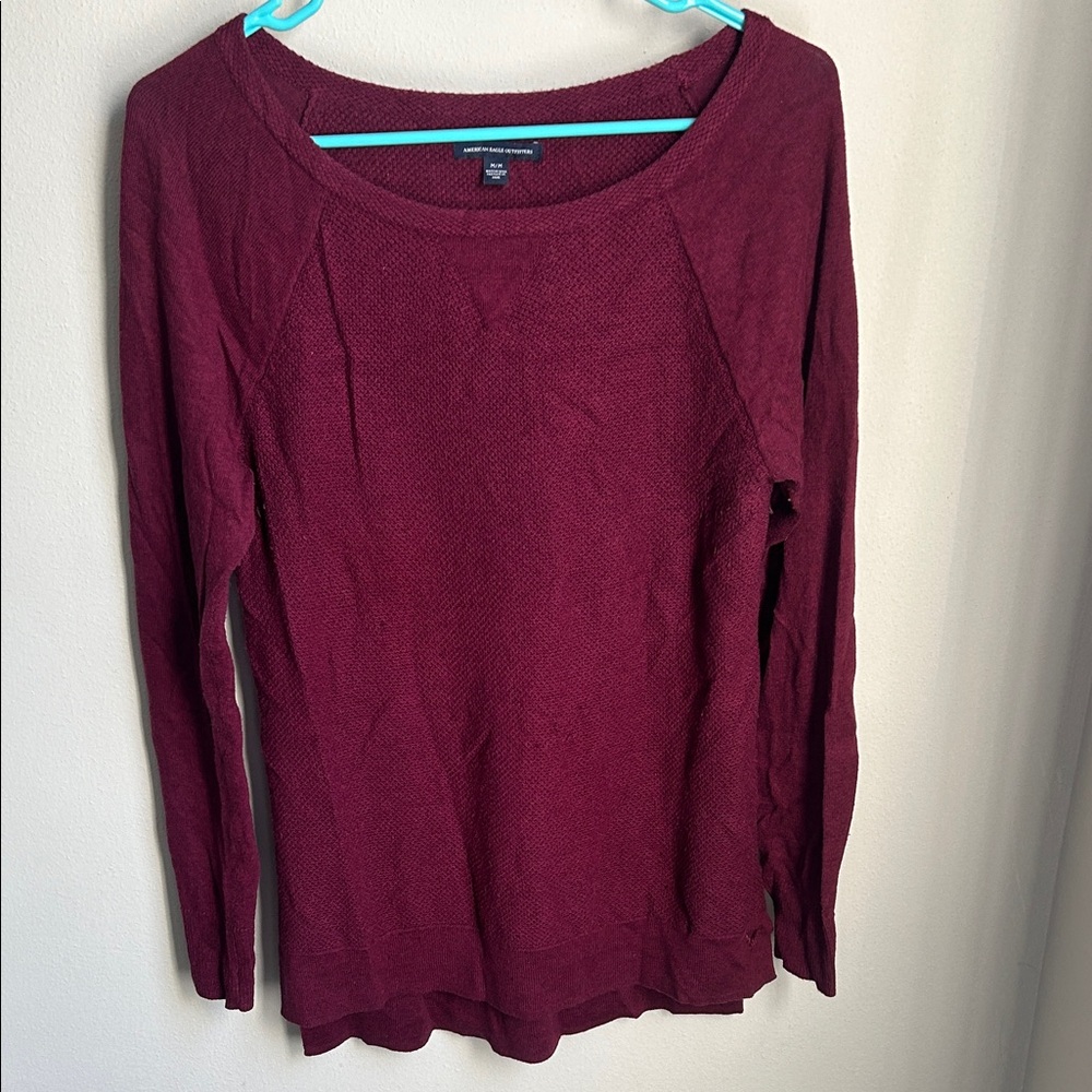 American Eagle Outfitters Burgundy Crew Sweater